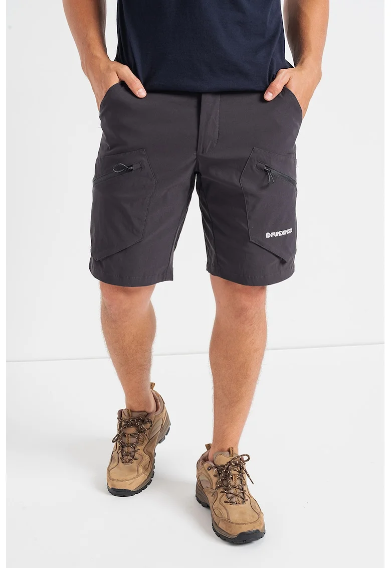 Bermude cu buzunare multiple, pentru trekking Barnet, Negru