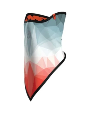 Triangle Face Mask Print, Rosu/Alb/Albastru