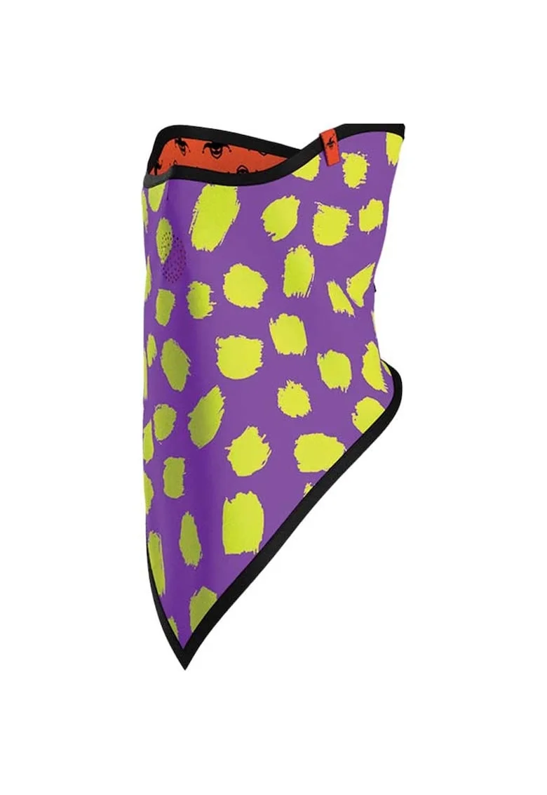 Triangle Face Mask Print, Galben/Mov