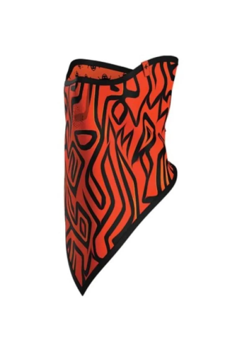 Triangle Face Mask Print, Negru | Portocaliu/Multicolor