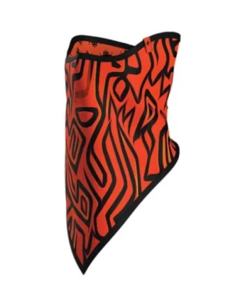 Triangle Face Mask Print, Negru | Portocaliu/Multicolor