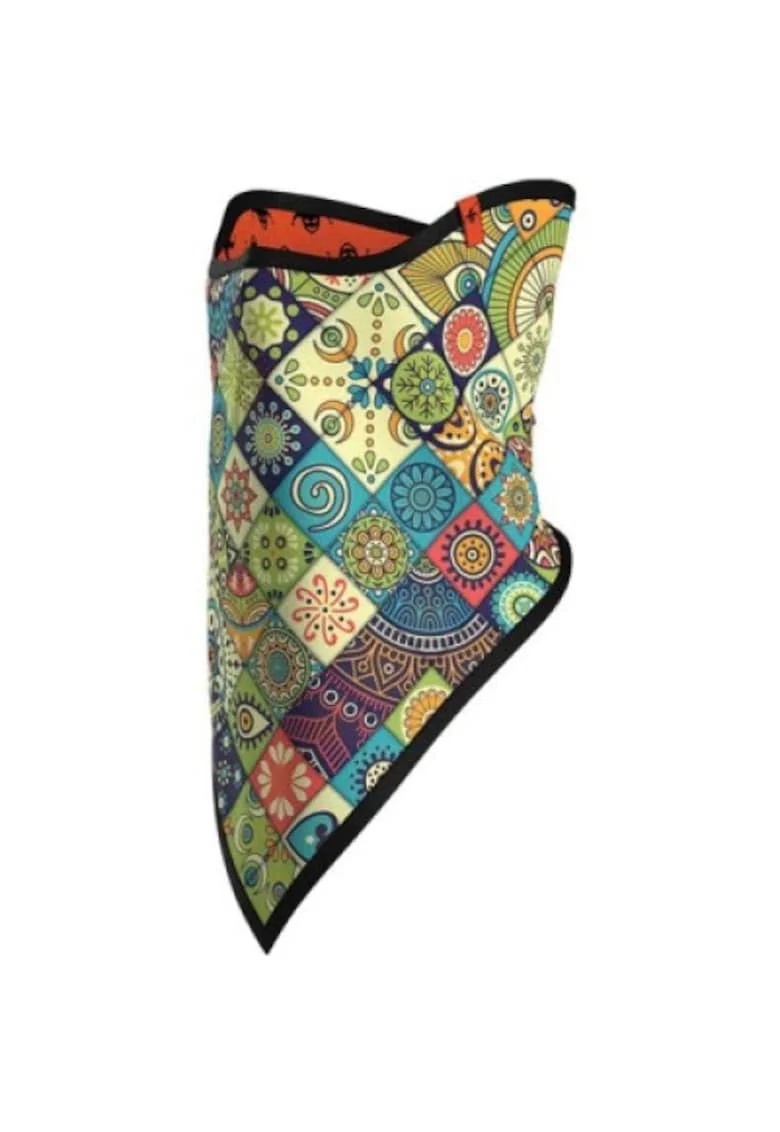 Triangle Face Mask Print, Multicolor/Geometric