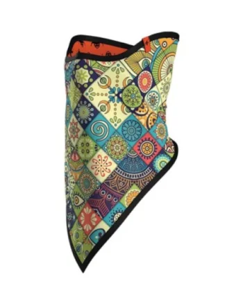 Triangle Face Mask Print, Multicolor/Geometric