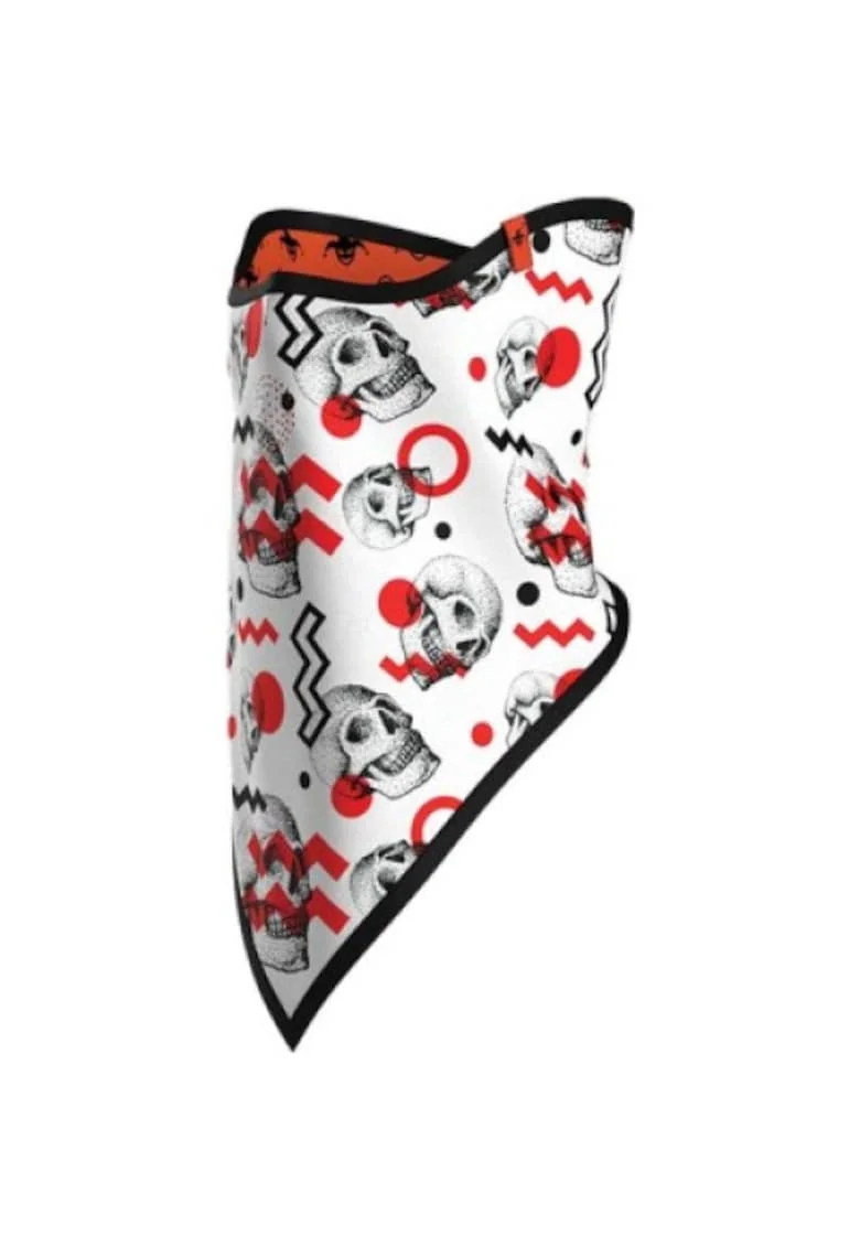 Triangle Face Mask Print, Rosu/Alb