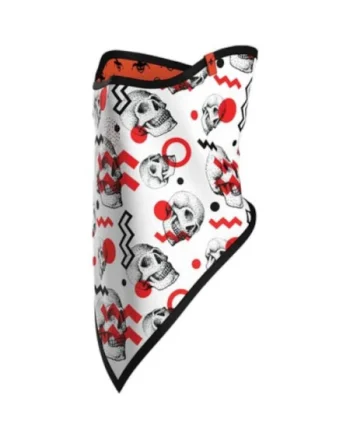 Triangle Face Mask Print, Rosu/Alb