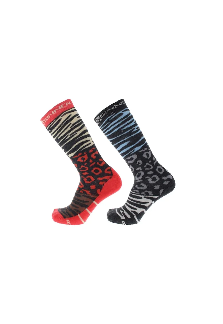 Set de Sosete  Ski Socks Animal Print 2 perechi, Rosu