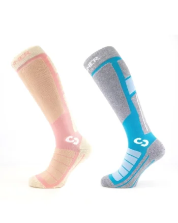 Sosete ski si snowboard  Ski Socks Pro II Ladies, Pachet Dublu, Roz/Albastru, Roz/Albastru