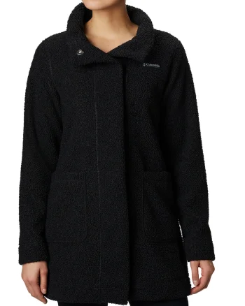 Jacheta cu blana shearling sintetica si buzunare aplicate Panorama, Negru