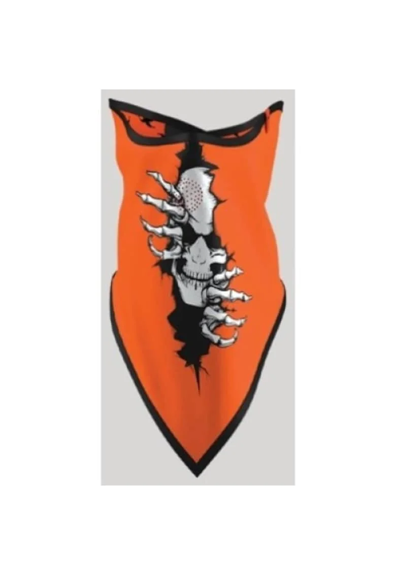 Triangle Face Mask Print, Portocaliu/Multicolor