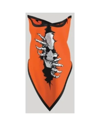 Triangle Face Mask Print, Portocaliu/Multicolor