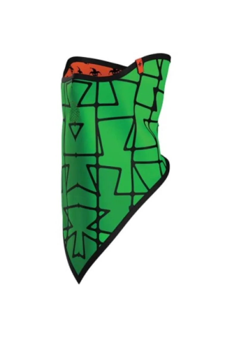 Triangle Face Mask Print, Verde/Negru
