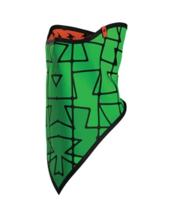 Triangle Face Mask Print, Verde/Negru