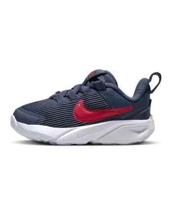 Pantofi cu insertii sintetice, pentru alergare Star Runner 4, Albastru ultramarin/Rosu inchis