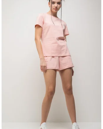 Tricou lejer din bumbac, Roz deschis