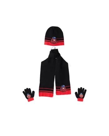 Set caciula-fular-manusi  6252, Negru, One Size
