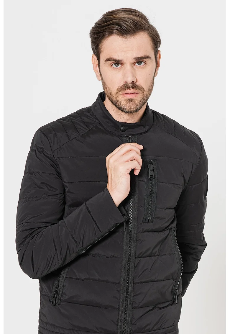 Calvin Klein, Jacheta usoara si matlasata cu guler scurt, Negru