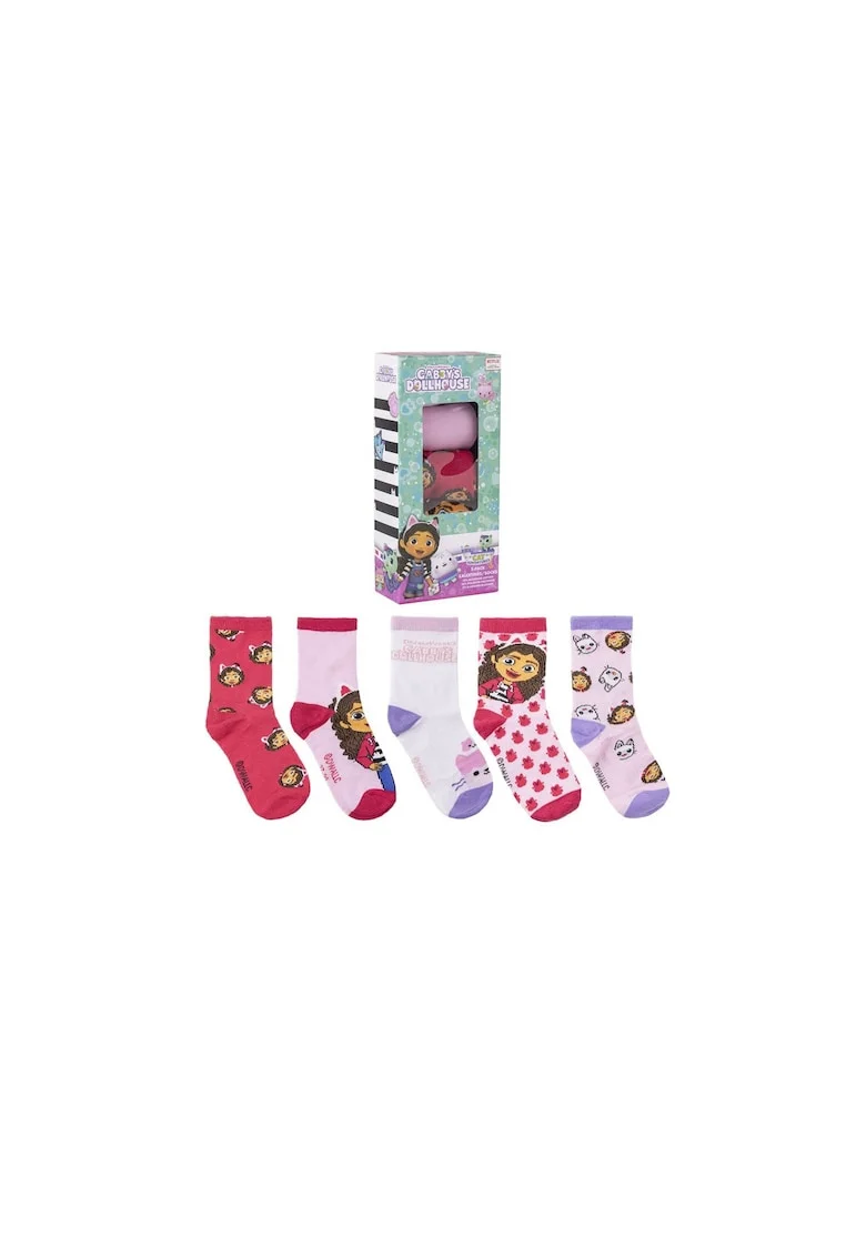 Set 5 sosete copii Gabby's Doll 2900001534 12978, Multicolor