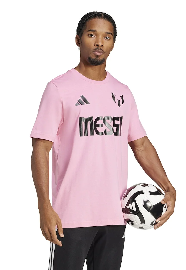 Tricou pentru fotbal Messi, Negru/Roz deschis