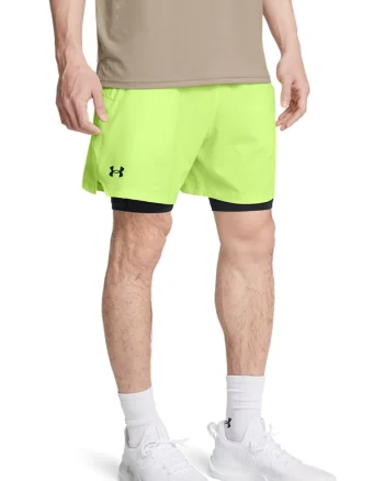 Pantaloni scurti cu model 2-in-1 pentru fitness Vanish, Verde electric