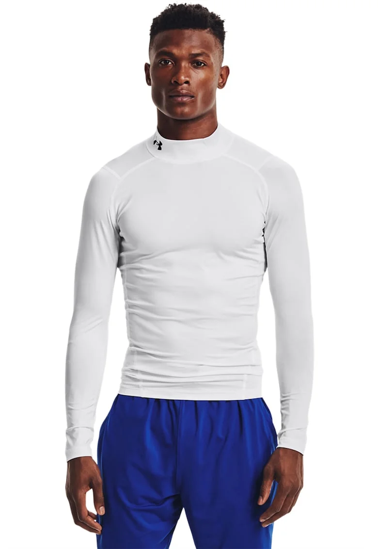 Bluza de compresie pentru fitness, Alb optic