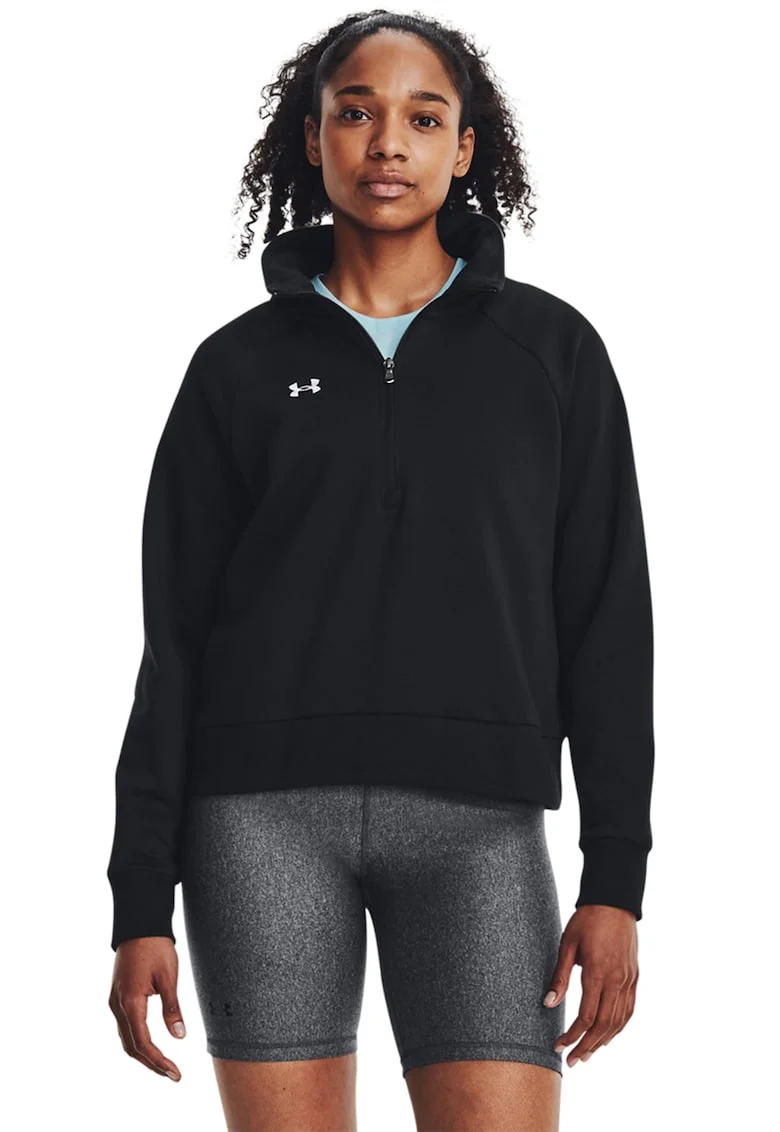 Bluza de trening din fleece cu fenta cu fermoar pentru fitness UA Rival, Negru