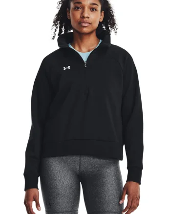 Bluza de trening din fleece cu fenta cu fermoar pentru fitness UA Rival, Negru