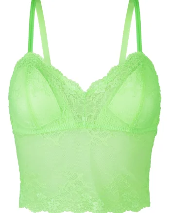 Top crop din dantela Daily, Verde lime