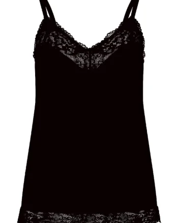Top crop din dantela Daily, Negru melange