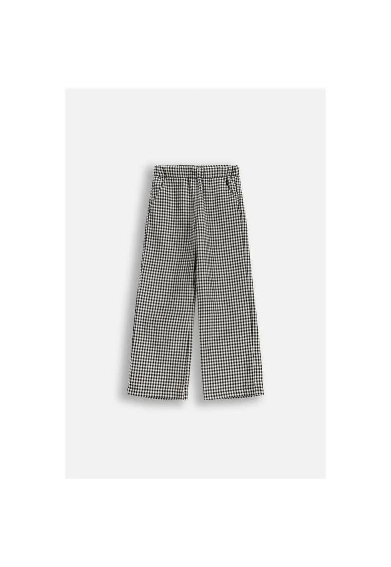 Pantaloni largi cu model in carouri