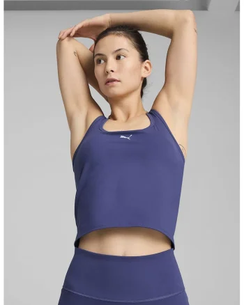 Top crop cu decupaj pe partea din spate, pentru fitness, Violet deschis