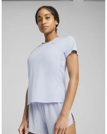 Tricou cu logo, pentru alergat, Albastru pastel