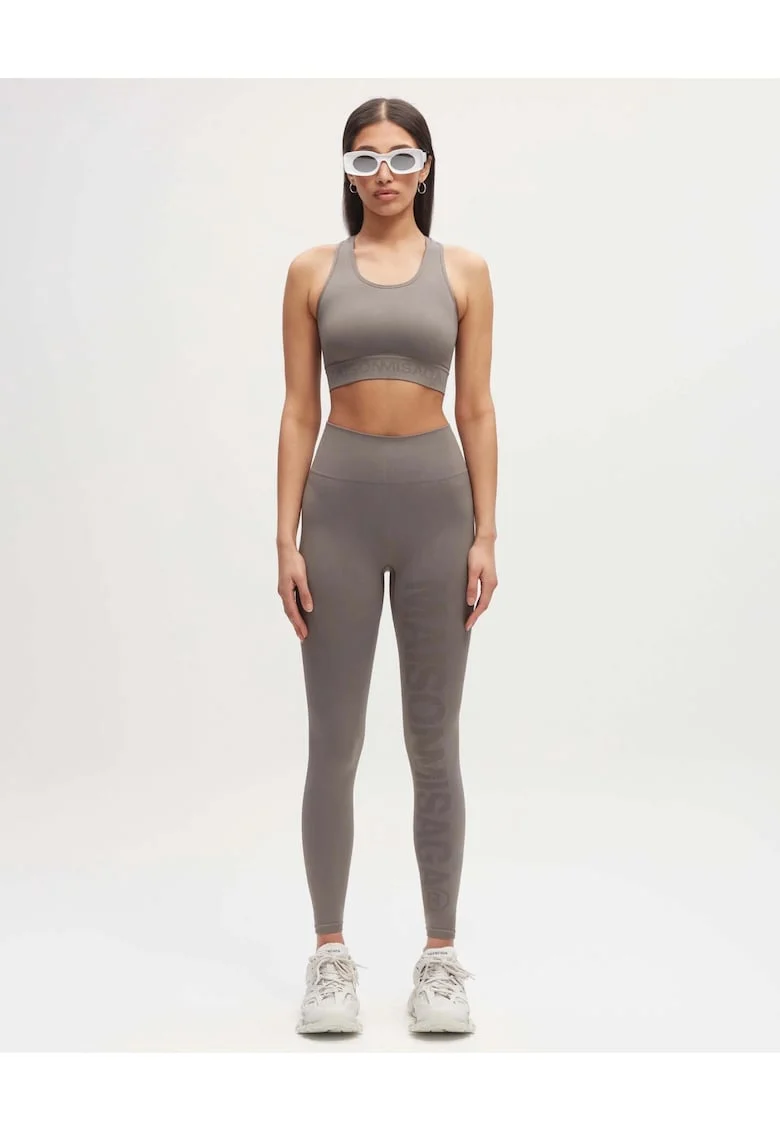 Colanti pentru fitness cu talie inalta, fara cusaturi, Maro Taupe
