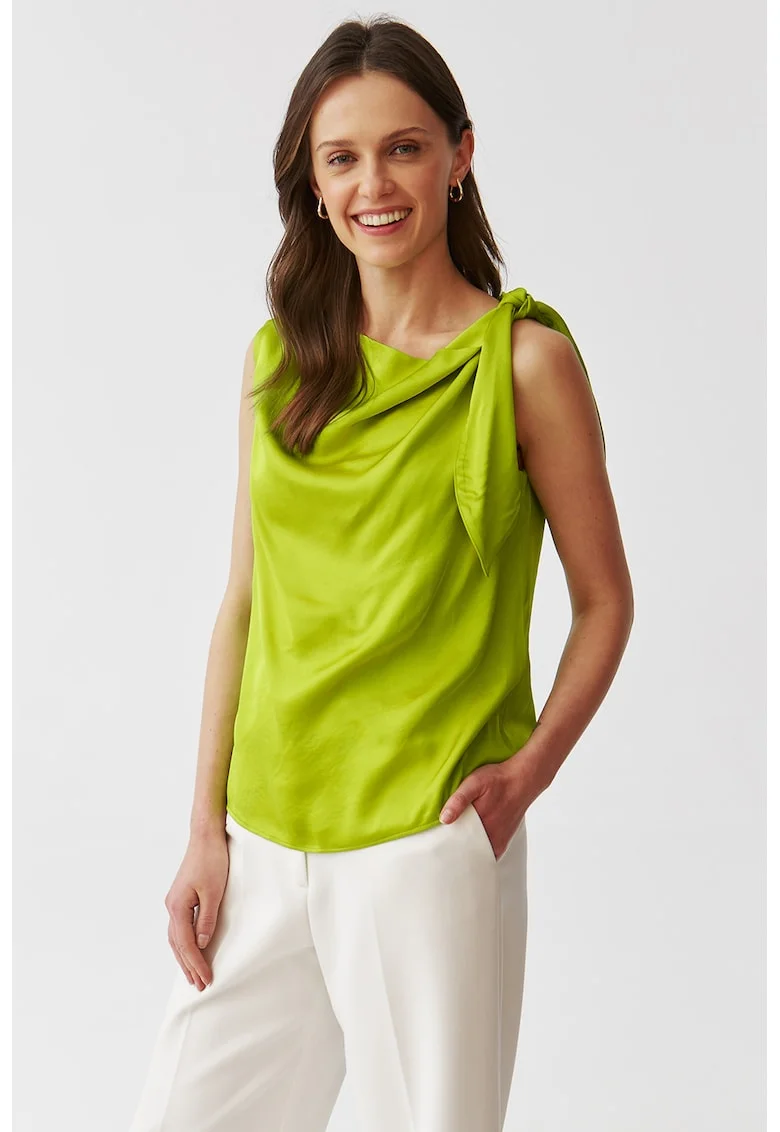 Top lejer cu aspect drapat, Verde lime
