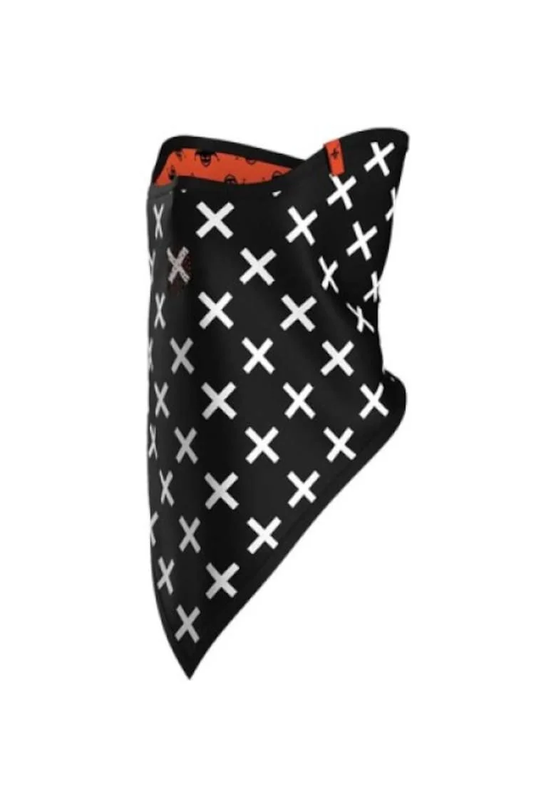 Triangle Face Mask Print, Negru | Alb