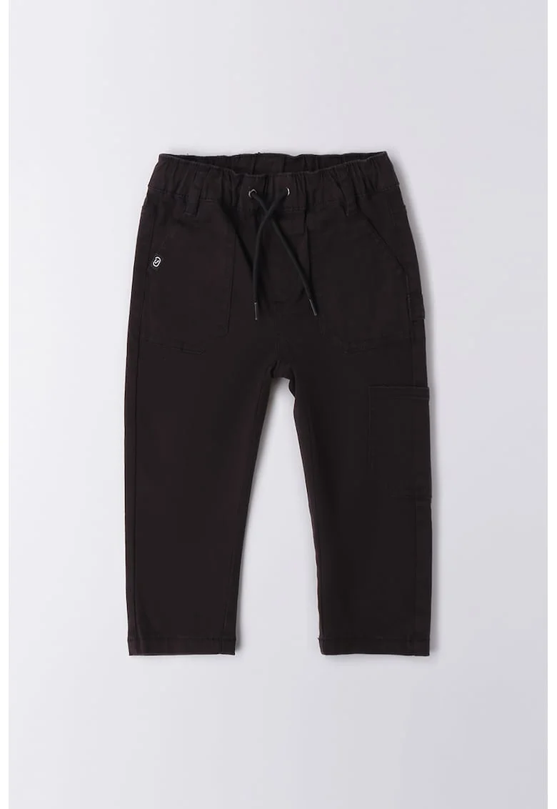 Pantaloni de trening din amestec de bumbac cu snururi, Maro inchis