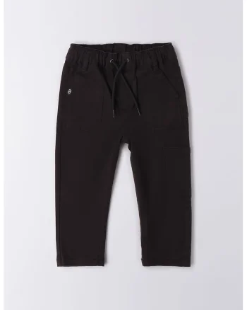 Pantaloni de trening din amestec de bumbac cu snururi, Maro inchis
