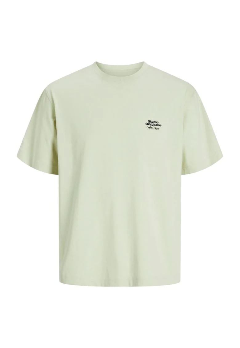 Tricou JACK &JONES Paros Abstract Backprint 40915, Verde deschis