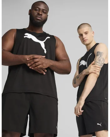 Top cu logo, pentru fitness, Alb/Negru stins