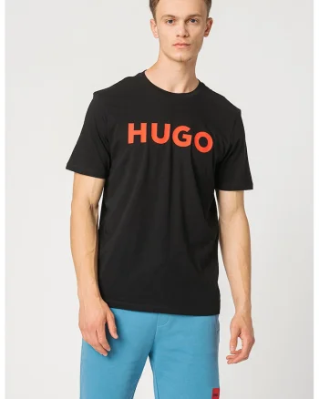 Tricou regular fit cu logo cauciucat Dulivio, Negru