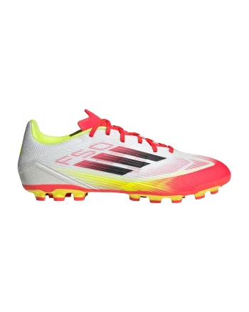 Pantofi pentru fotbal F50 League 2G/3G AG, Alb/Galben/Rosu vermillion