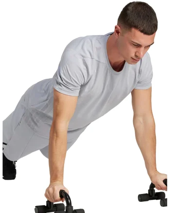 Tricou cu decolteu la baza gatului, pentru fitness, Gri deschis