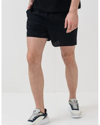 Pantaloni scurti cu banda elastica in talie, pentru antrenament, Negru