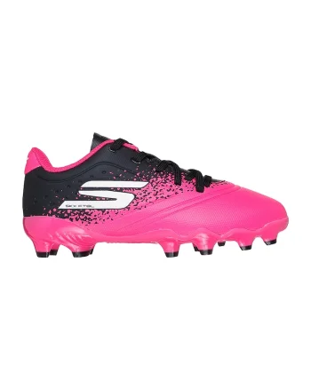Pantofi din piele ecologica, pentru fotbal Razor 1.5, Negru/Roz neon
