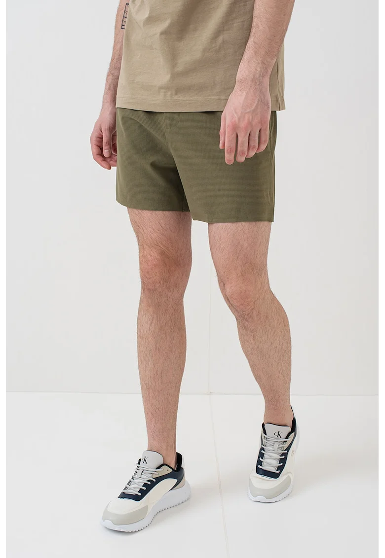 Pantaloni scurti cu banda elastica in talie, pentru antrenament, Verde feriga