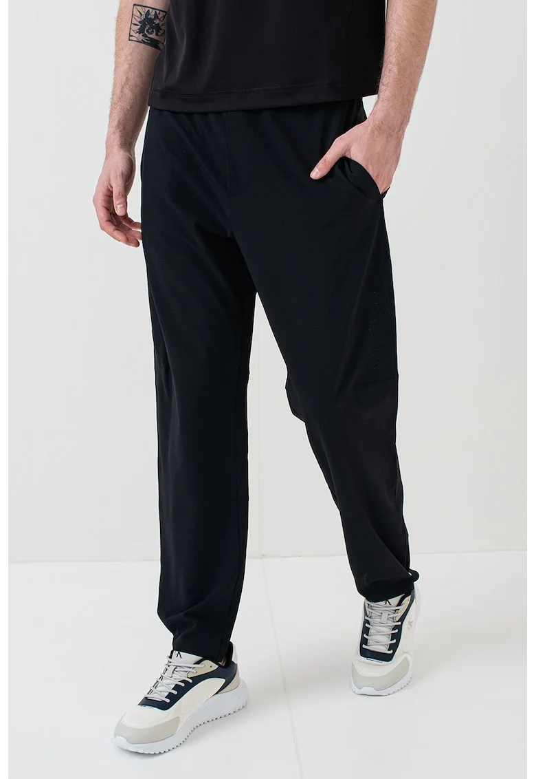 Pantaloni cu banda elastica in talie, pentru antrenament, Negru