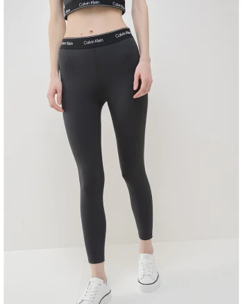 Colanti crop cu logo, pentru fitness, Gri antracit