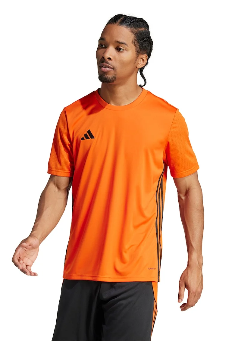 Tricou slim-fit pentru fotbal Tabela 23, Negru/Portocaliu stins