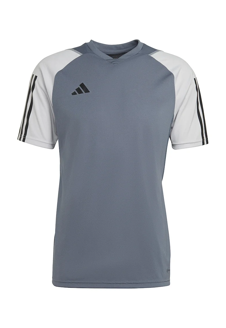 Tricou cu logo, pentru fotbal, Alb/Gri cenusiu
