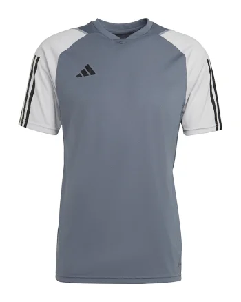 Tricou cu logo, pentru fotbal, Alb/Gri cenusiu
