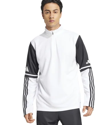 Bluza de trening cu fenta cu fermoar, pentru fotbal Squatra 25, Alb/Negru